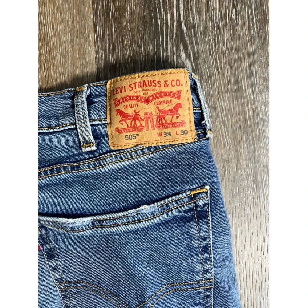 Levis Straight Leg Jeans Mens 38x30 Blue Good Medium Wash Denim 502‎ 505 514